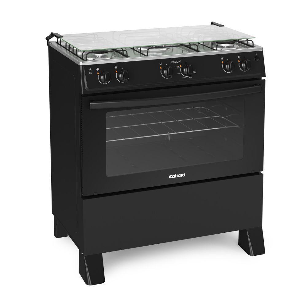 Fogão Itatiaia 5 Bocas Automático Star New Preto Bivolt - 1