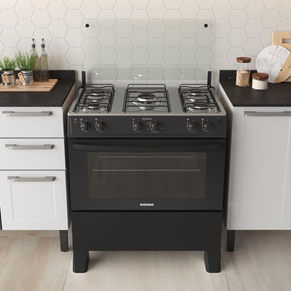 Fogão Itatiaia 5 Bocas Automático Star New Preto Bivolt - 2