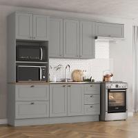 Cozinha Modulada 4 Peças 8 Portas 5 Gavetas Americana Henn Cinza - 1