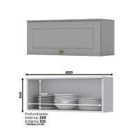 Cozinha Modulada 4 Peças 8 Portas 5 Gavetas Americana Henn Cinza - 7