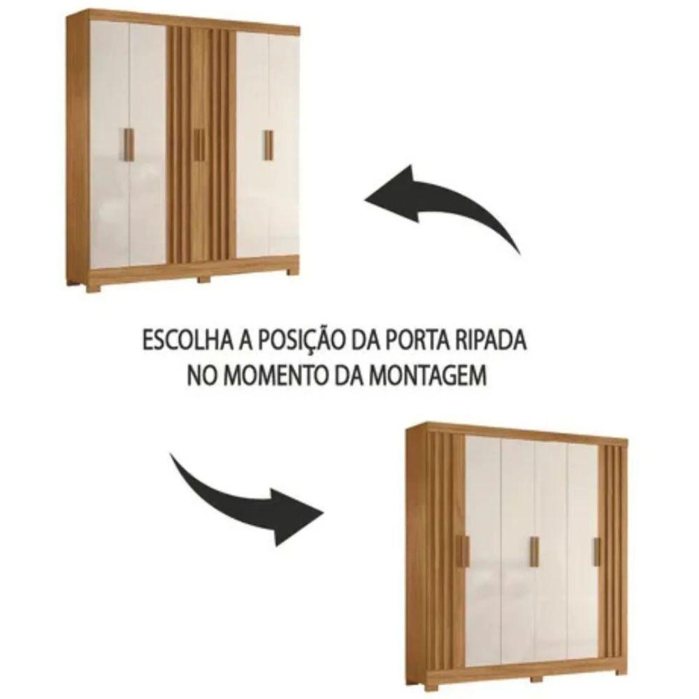 Conjunto Guarpa Roupa E Cômoda Moval Florença Freijo/off White - 3