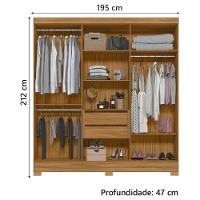 Conjunto Guarpa Roupa E Cômoda Moval Florença Freijo/off White - 2