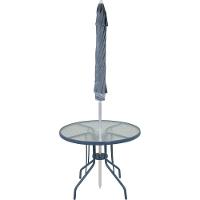 Conjunto Noronha Cinza Com Mesa 4 Cadeiras E Guarda Sol Bel - 8