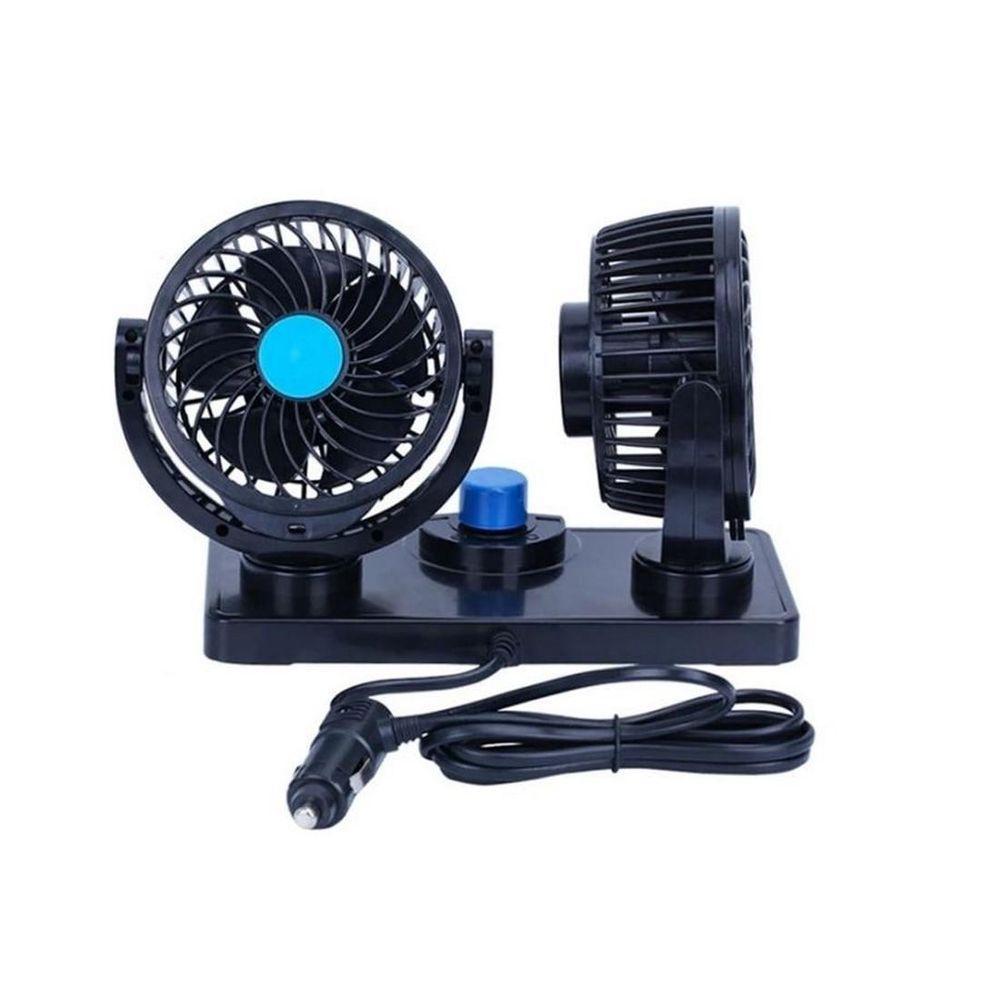 Ventilador Automotivo Duplo Rotativo Ajustavel Veicular Carro Van E Onibus 12v - 3