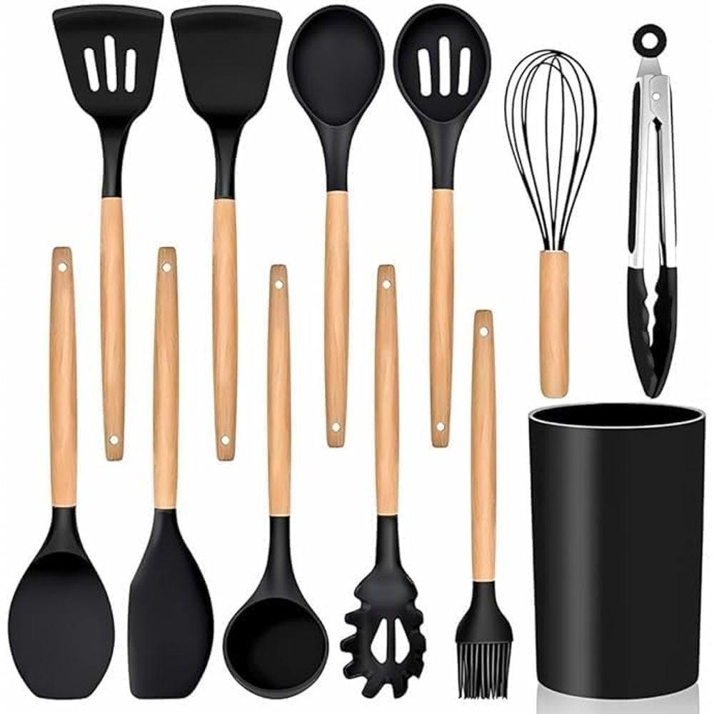 Colher De Arroz Silicone Utensílios De Cozinha Conjunto 12 - 1