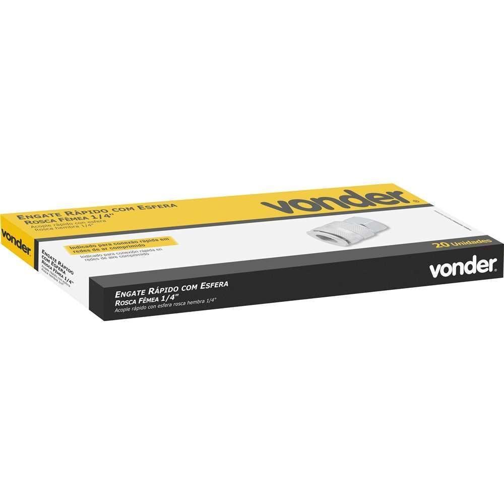 Engate Rápido Fêmea 1-4 Aço Carbono Zincado Esfera Vonder - 2