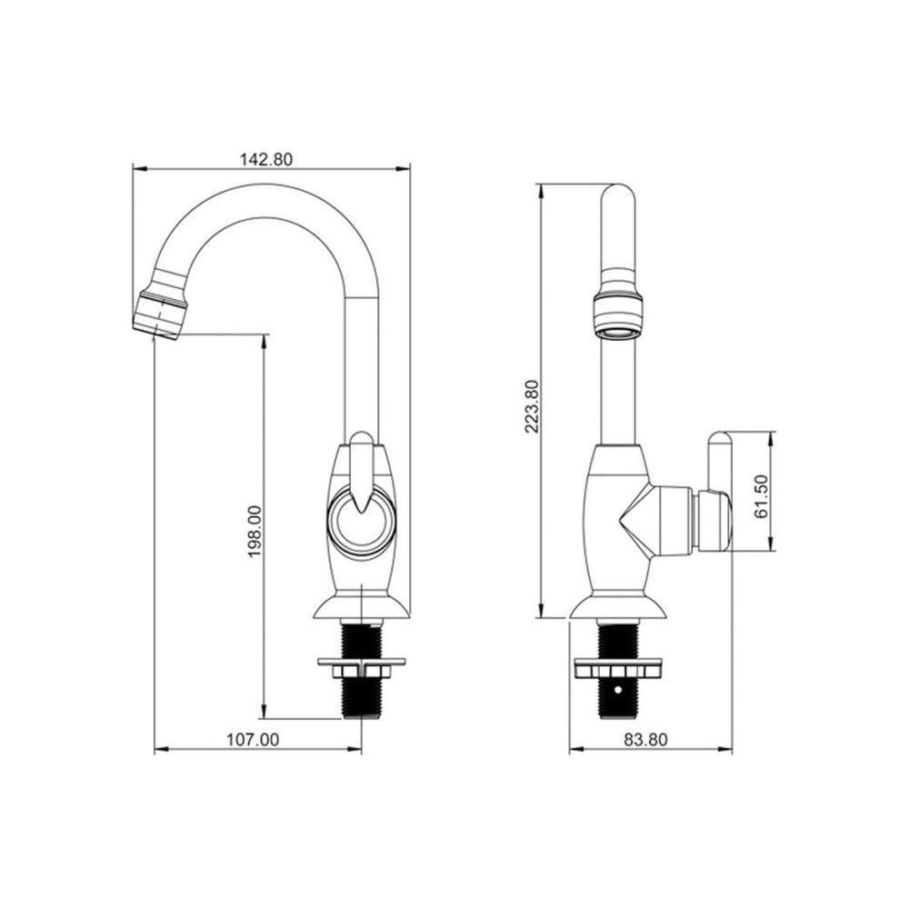 Torneira Plástica Lorenzetti Bric 1195 F31 De Bancada Cromada - 2