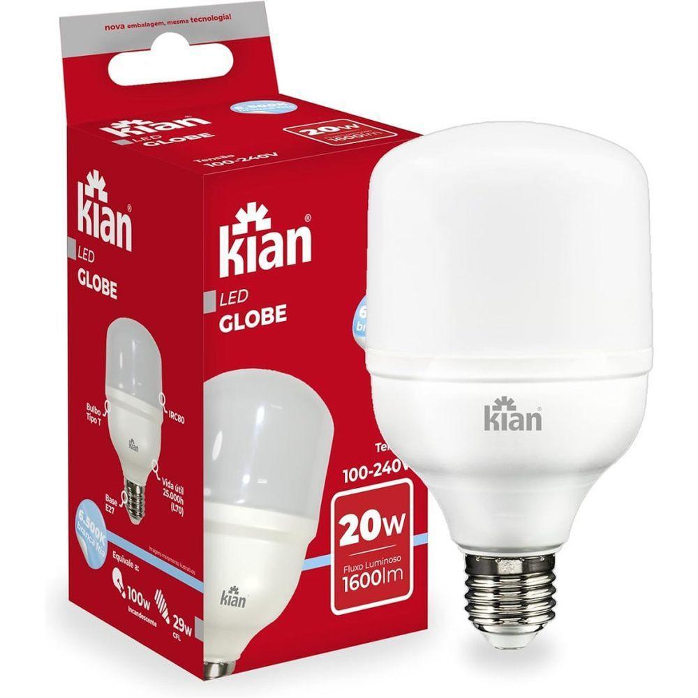 Lâmpada Led Globe Kian Base E-27 20w 6.5k Bivolt - 1