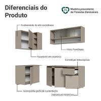 Armário De Cozinha Completa De Canto 265 Cm Suspenso Nice Madesa 03 Crema