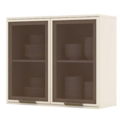 Armário Henn 2 Portas Vidro 80 Cm C55-23 Off White