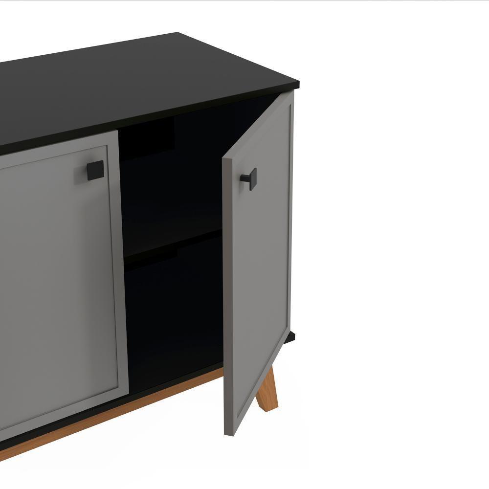 Aparador Kappesberg 4 Portas Shaker Preto Fosco/cinza Sagrado 156cm - 5