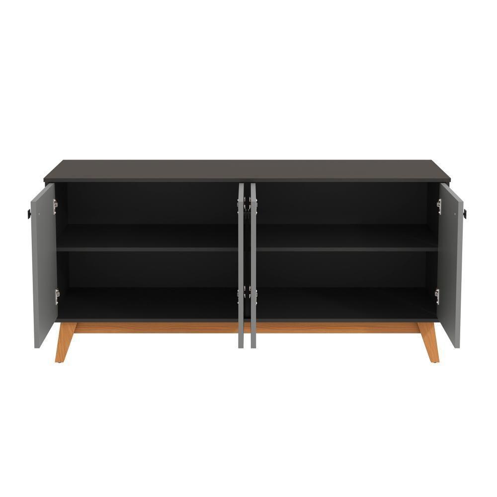 Aparador Kappesberg 4 Portas Shaker Preto Fosco/cinza Sagrado 156cm - 6