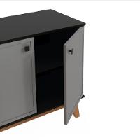 Aparador Kappesberg 4 Portas Shaker Preto Fosco/cinza Sagrado 156cm - 5