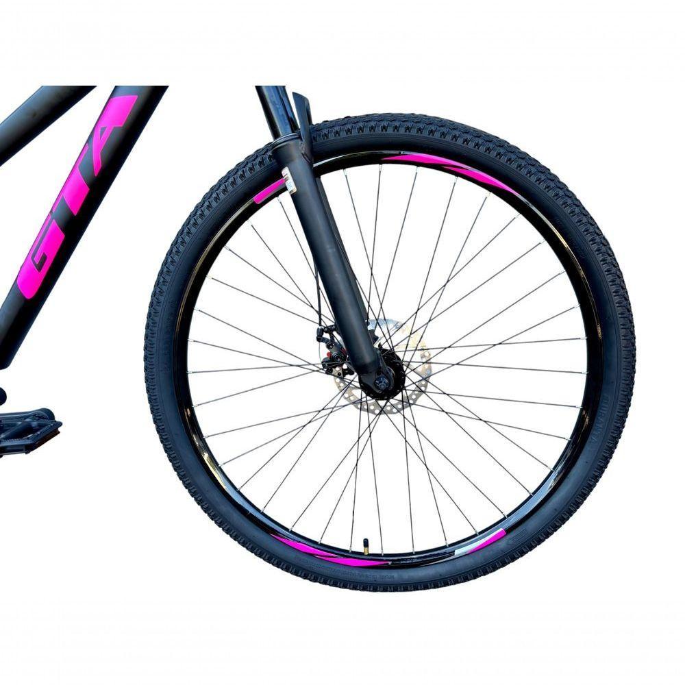 Bicicleta Aro 29 Gta Start Feminina Alumínio 27v K7 Freio A Disco Mecânico Garfo Com Suspensão- Preto/rosa - 5