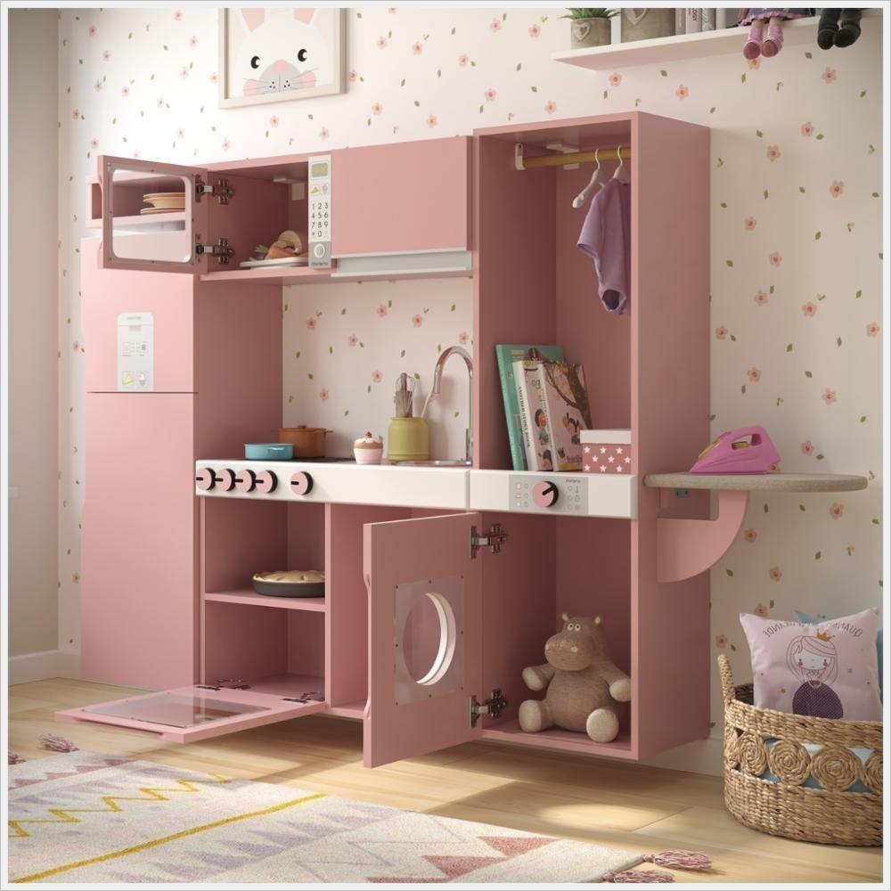 Cozinha Infantil Luli C/ Refrigerador, Fogão, Micro-ondas, Máq. Lavar/tabua Passar Rose - 2