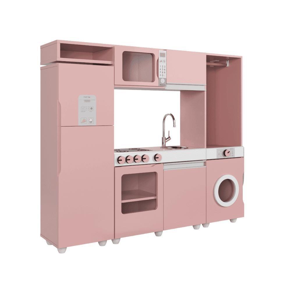 Cozinha Infantil Luli C/ Refrigerador, Fogão, Micro-ondas, Máq. Lavar/tabua Passar Rose - 3