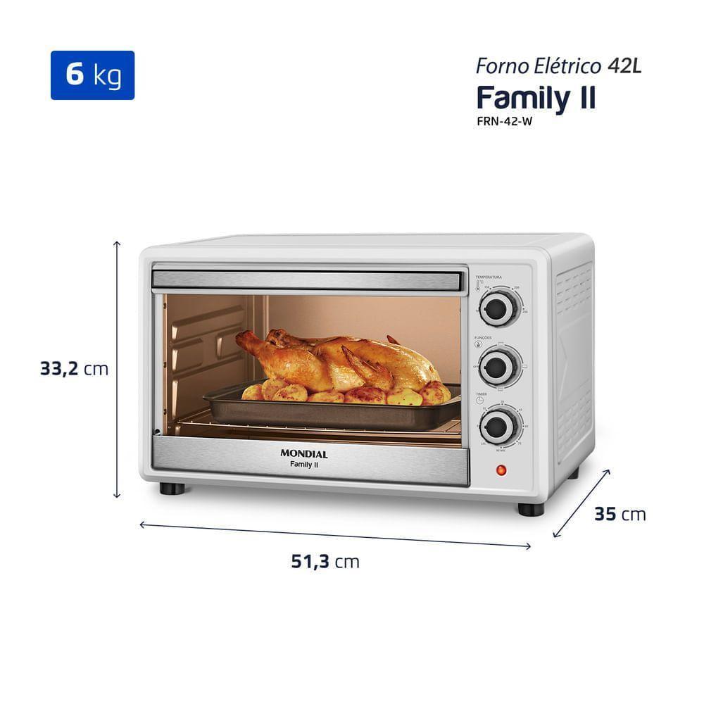 Forno Elétrico 42L Family II Mondial Preto/inox 1600W FRN-42-W 220V - 7