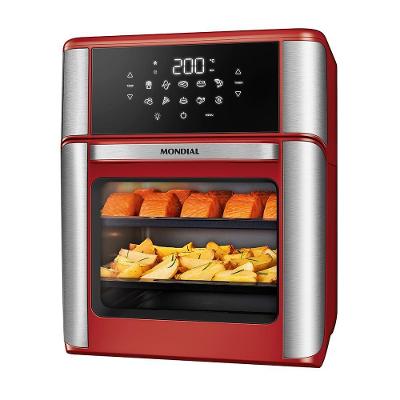 Fritadeira Air Fryer Forno Oven Mondial Vermelho e Inox 2200W 12L AFON-12L-RI 220V