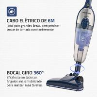 Aspirador De Pó Vertical Mondial Turbo Cycle HEPA AP-41-BLI 1550W Azul Escuro Com Inox 110V