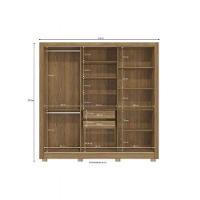 Guarda-roupa Cb07m570 3 Portas 2 Gavetas Espelhos Kappesberg Canela Com Off White - 2