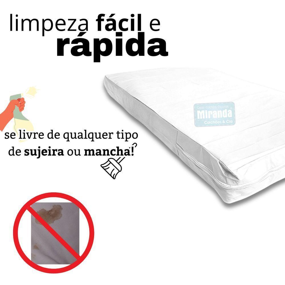 Capa Colchão Solteiro Impermeável Hospitalar Com Zíper - Branca 78x188x14cm - 3