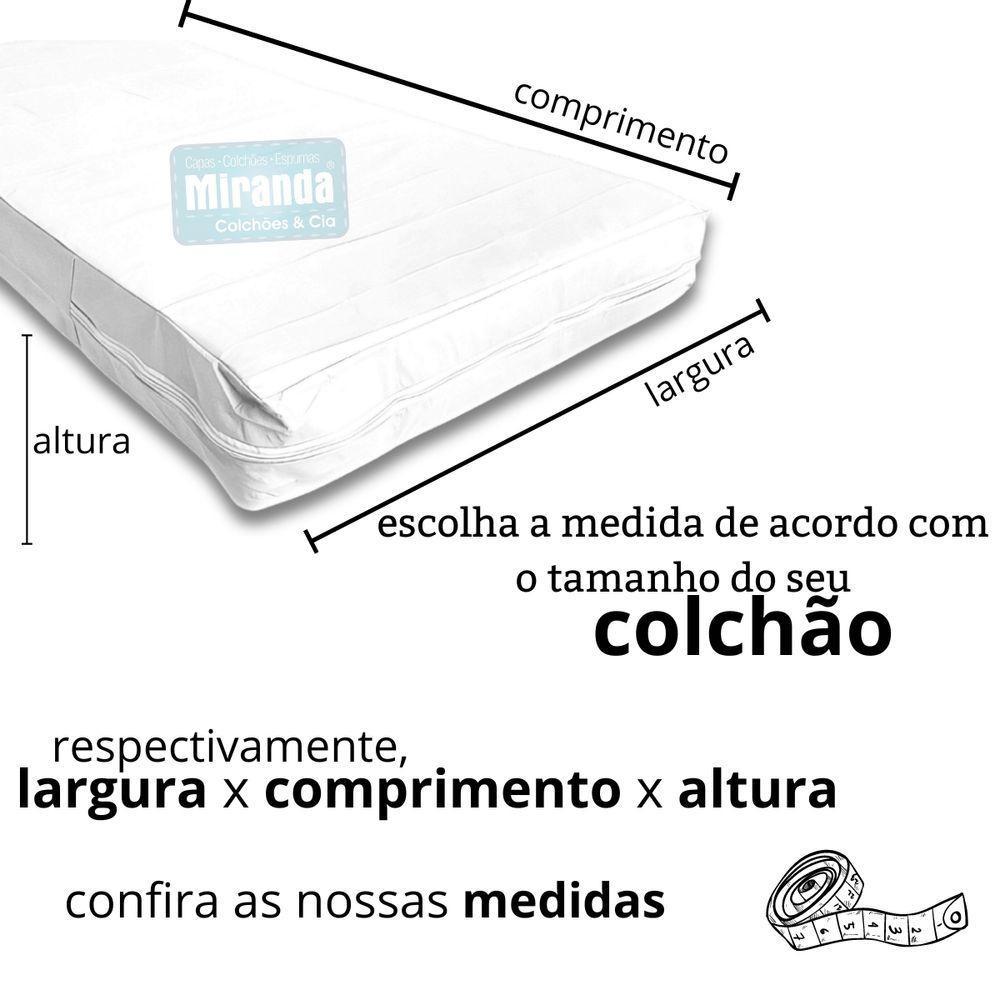 Capa Colchão Solteiro Impermeável Hospitalar Com Zíper - Branca 78x188x14cm - 6