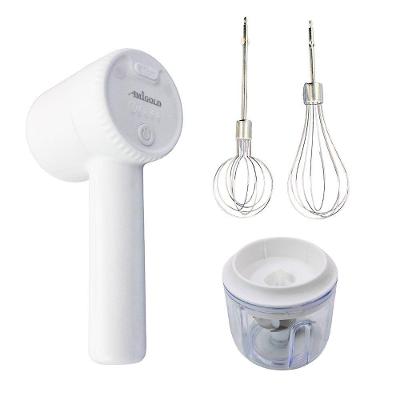 Batedeira E Triturador Eletrico Processador Usb Recarregavel Branco