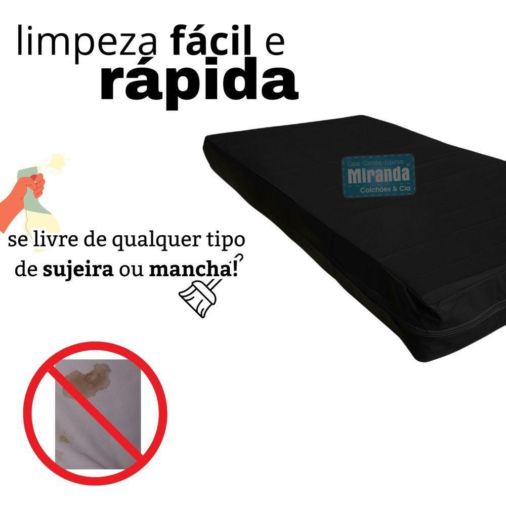 Capa Colchão Solteiro Impermeável Hospitalar Com Zíper - Preta 78x188x14cm - 6