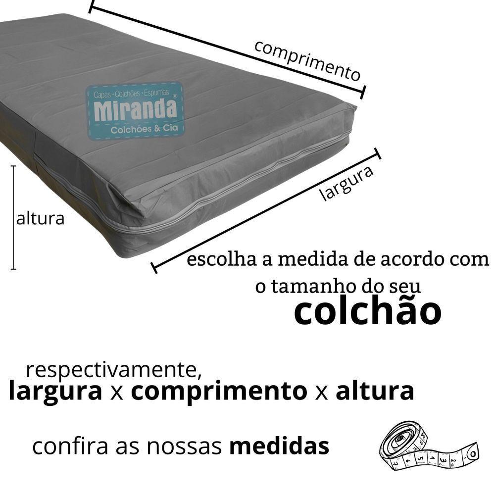 Capa Colchão Solteiro Impermeável Hospitalar Com Zíper - Cinza 78x188x14cm - 4