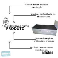 Capa Colchão Solteiro Impermeável Hospitalar Com Zíper - Cinza 78x188x14cm - 6