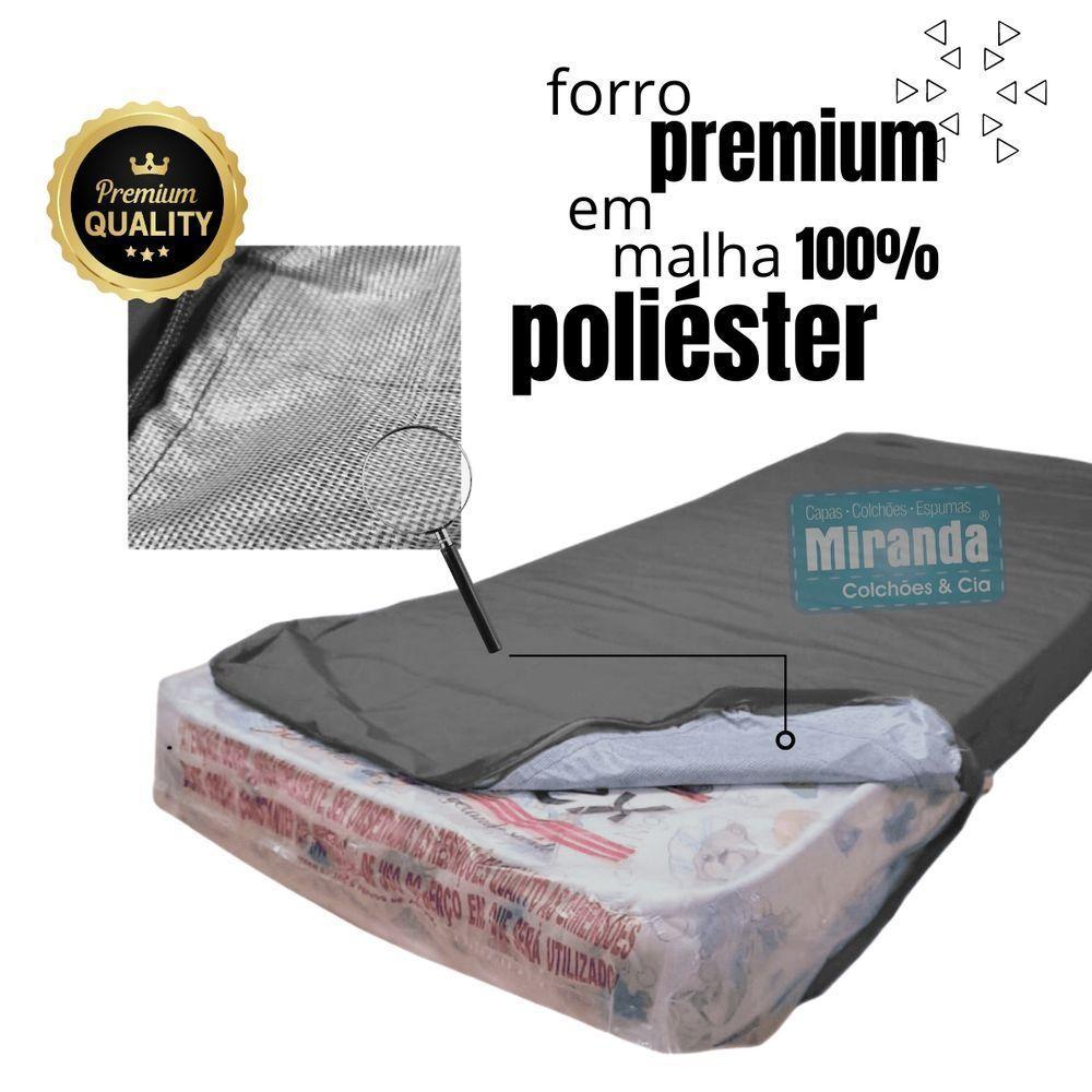 Capa Colchão Solteiro Impermeável Hospitalar Com Zíper - Cinza 78x188x18cm - 6