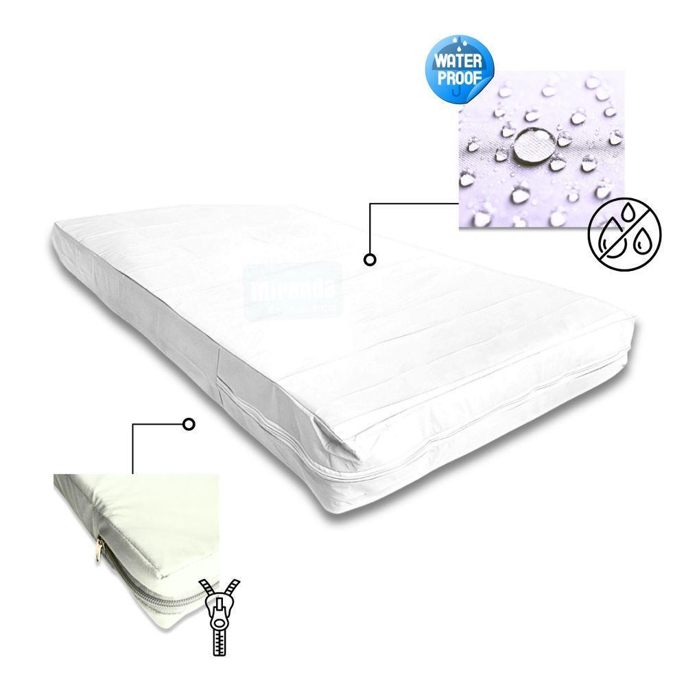 Capa Impermeável Para Colchão Casal Feita Em Napa Hospitalar 138x188x14cm - Branca - 4