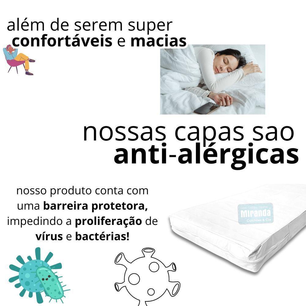 Capa Impermeável Para Colchão Casal Feita Em Napa Hospitalar 138x188x14cm - Branca - 6