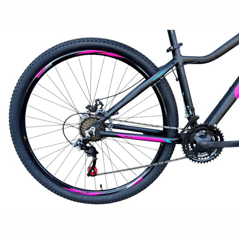Bicicleta Aro 29 Gta Start Feminina Mtb Aluminio 21v Freio A Disco Hidraulico Garfo Suspensão - Preto/rosa Tam.15 - 4
