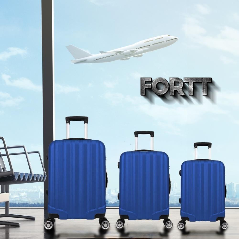 Kit Mala De Viagem ABS 3 Peças Adventure Fortt Azul KMV01-AZ - 5