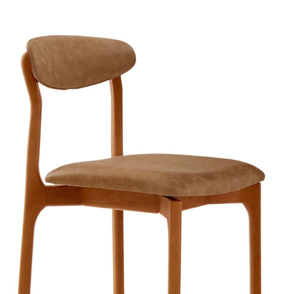 Conjunto Com 2 Cadeiras Noronha Moderna Mobília Star Caramelo Imbuia - 7