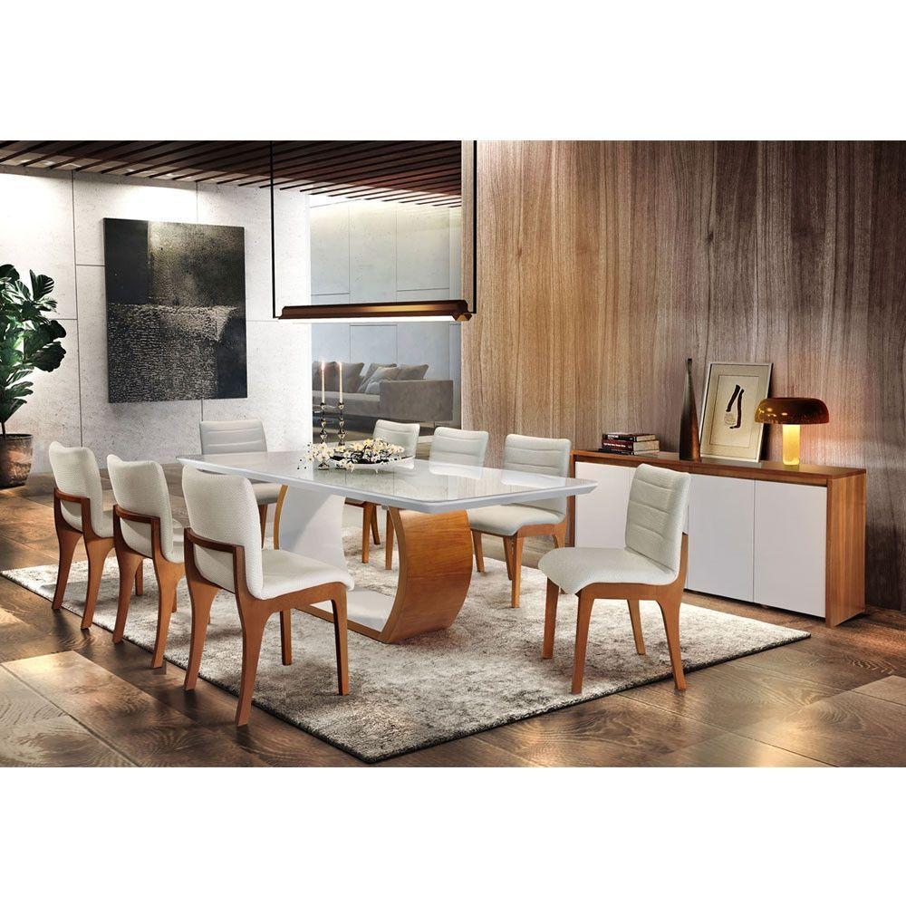 Conjunto Com 2 Cadeiras Para Mesa De Jantar Bella Mobillare Imbuia/linho Coleção - 2