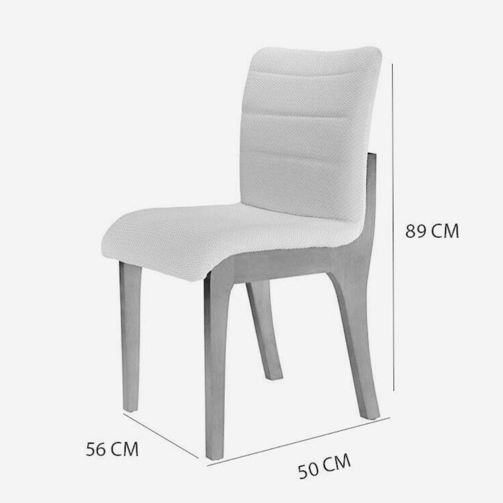 Conjunto Com 2 Cadeiras Para Mesa De Jantar Bella Mobillare Imbuia/linho Coleção - 3