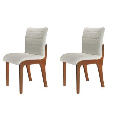 Conjunto Com 2 Cadeiras Para Mesa De Jantar Bella Mobillare Imbuia/linho Coleção