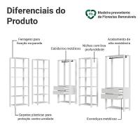Guarda-roupa Closet Modulado 4 Gavetas 317 Cm Valencia Madesa Branco