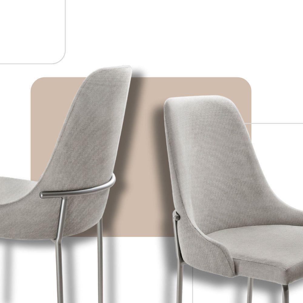 Conjunto Com 2 Cadeiras Metal Vicenza Moderna Mobilia Luna Prata - 4