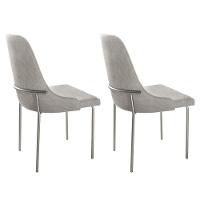 Conjunto Com 2 Cadeiras Metal Vicenza Moderna Mobilia Luna Prata - 2