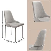 Conjunto Com 2 Cadeiras Metal Vicenza Moderna Mobilia Luna Prata - 3