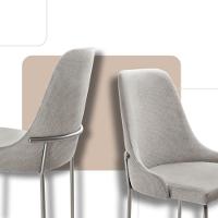 Conjunto Com 2 Cadeiras Metal Vicenza Moderna Mobilia Luna Prata