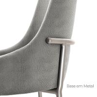 Conjunto Com 2 Cadeiras Metal Vicenza Moderna Mobilia Luna Prata - 5