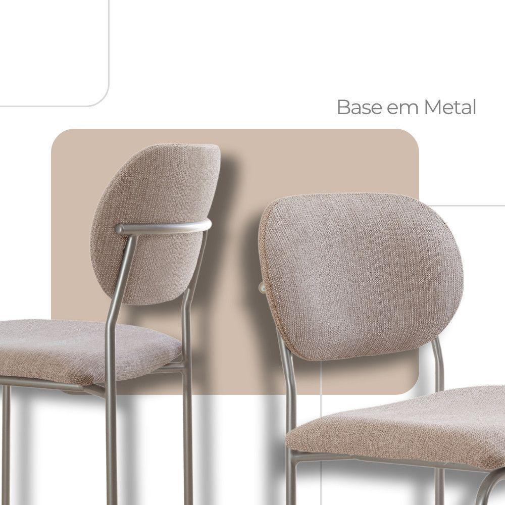 Conjunto Com 2 Cadeiras Metal Marchezine Moderna Mobilia Brisa Prata - 4