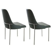 Conjunto Com 2 Cadeiras Metal Vicenza Moderna Mobilia Jade Prata - 2