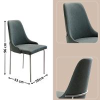 Conjunto Com 2 Cadeiras Metal Vicenza Moderna Mobilia Jade Prata - 3