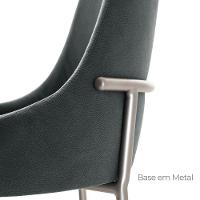 Conjunto Com 2 Cadeiras Metal Vicenza Moderna Mobilia Jade Prata - 5