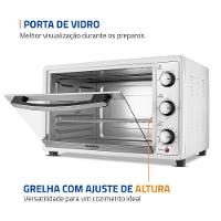 Forno Elétrico 52L Grand Family II Mondial Branco/Inox 1800w FRN-52-W 220V - 6